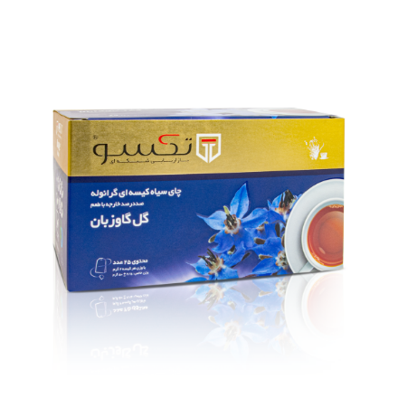 چای گل گاو زبان کیسه‌ای چای سیاه گرانوله ،بسته بندی 25 عددی